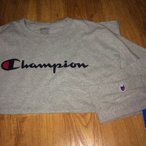 Champion Grey Long Sleeve Tee XL